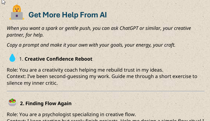 AI prompts for creativity